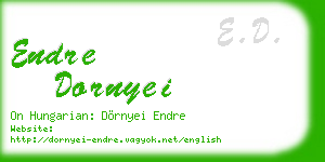 endre dornyei business card