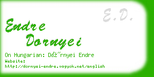 endre dornyei business card